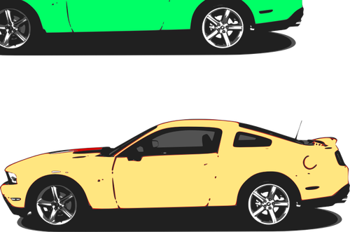 Vector afbeelding van geel Mustang