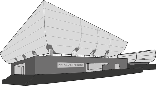Vektorgrafikk utklipp av nasjonalteateret bygning