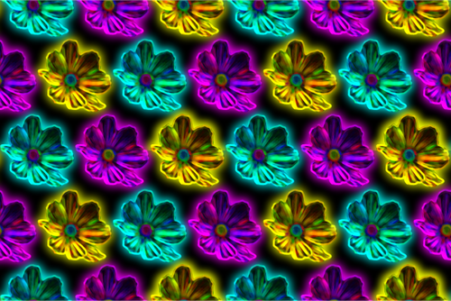Gambar neon bunga latar belakang vektor