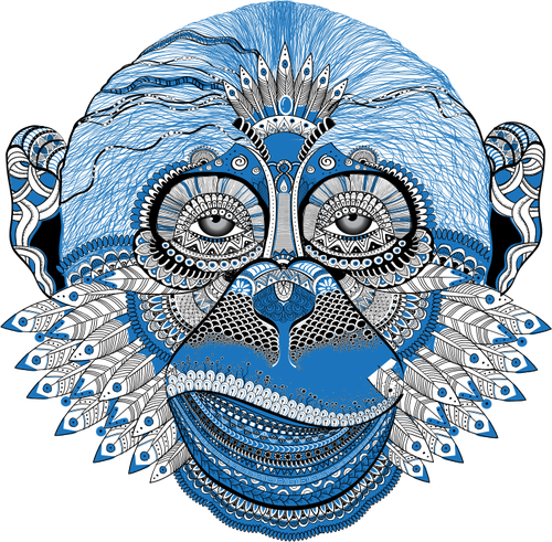 猿の顔を装飾
