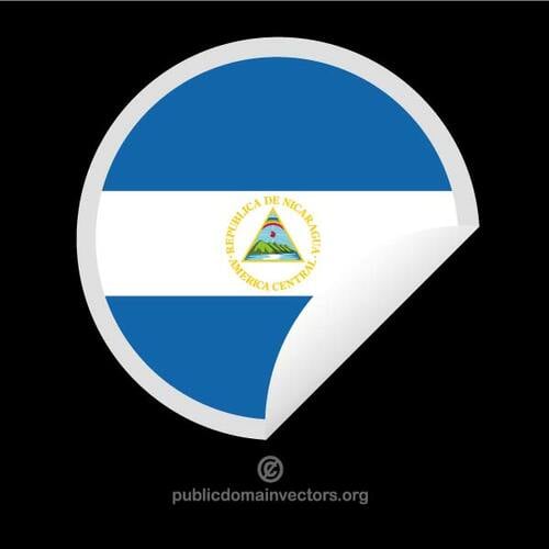 Autocollant avec le drapeau du Nicaragua