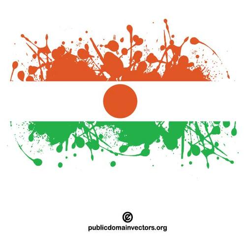 Niger vlajky inkoust skvrny