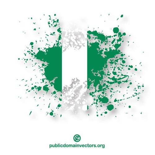 Salpicaduras de tinta de bandera nigeriana