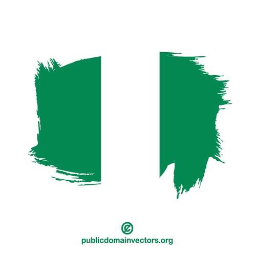 Målade flagga Nigeria