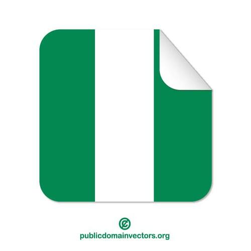 Nijeryalı bayrak kare etiketi