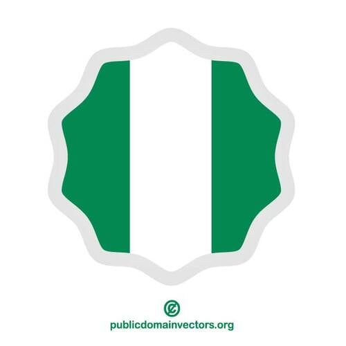 Flagga Nigeria rund klistermärke