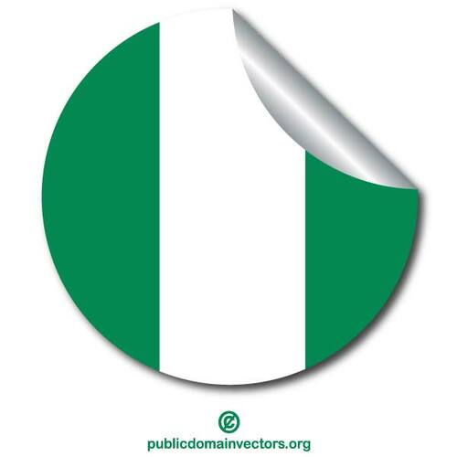 Bandeira da Nigéria redonda adesivo