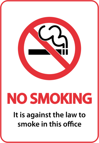 Ei tupakointitoimiston kylttivektorikuvaa