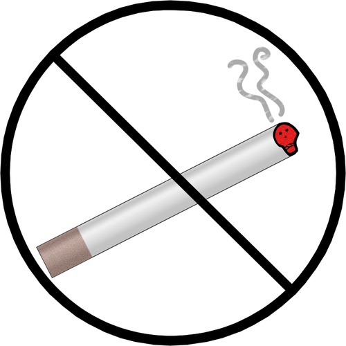 禁止吸烟标志与头骨向量剪贴画