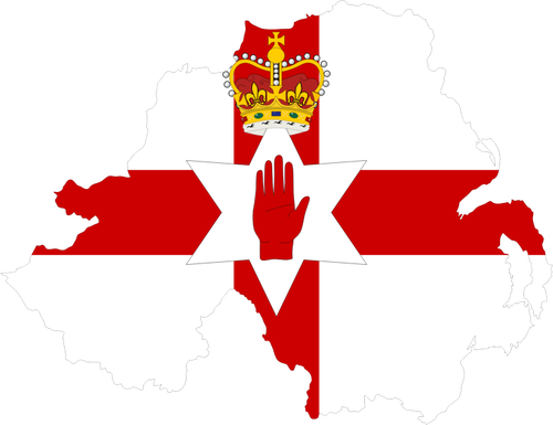 Carte et le drapeau de l’Irlande du Nord