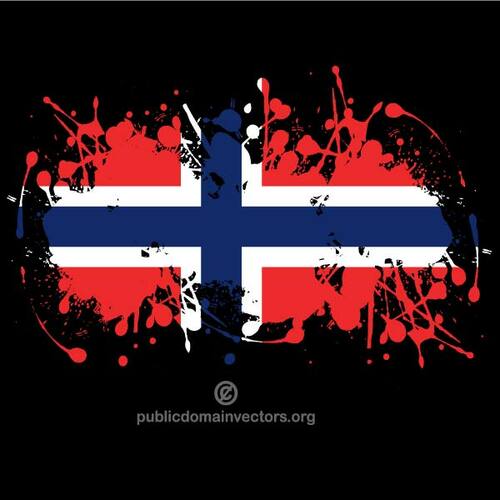 Norjan lippu mustalla taustalla