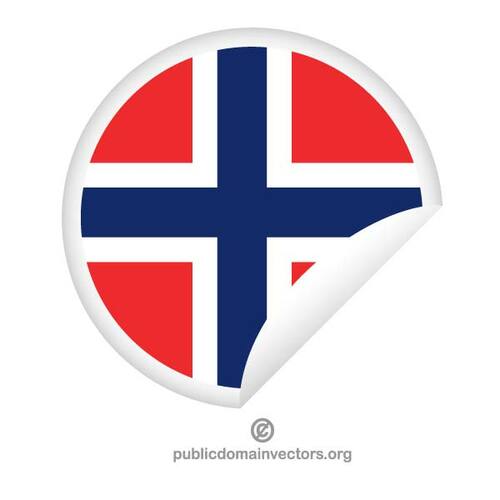 ملصق مع العلم النرويجي