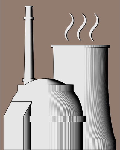 Illustrazione semplice pianta di energia nucleare