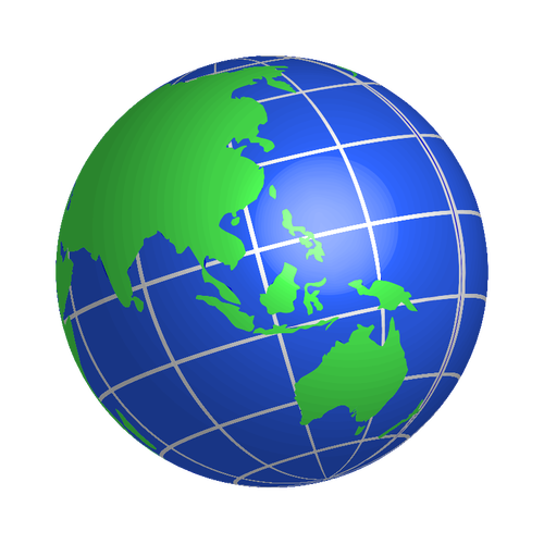 Oceanië wereld globe vector afbeelding