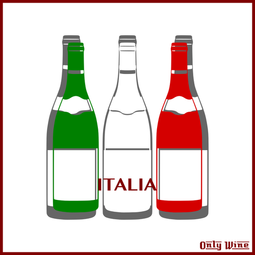 Bandeira italiana e vinhos