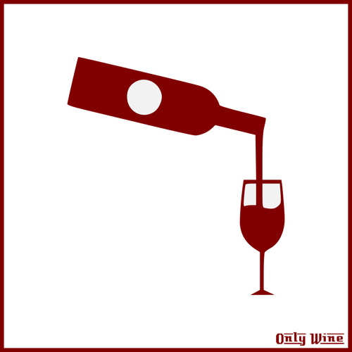 Rød vinflaske og glass