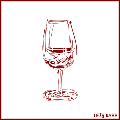 Sklenice na víno skica