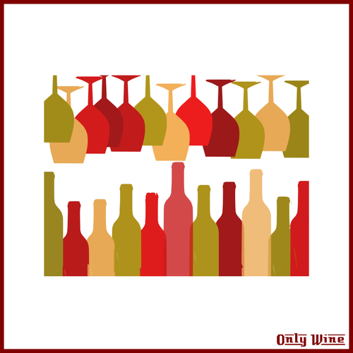 Värikkäitä pulloja ja laseja