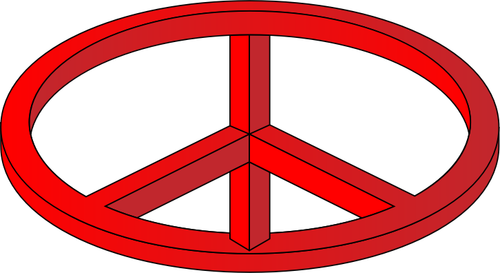Ilusão de óptica 3D de um desenho vetorial de símbolo da paz.