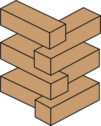 Vector Illustrasjon av stablet murstein
