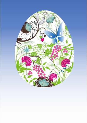Vector afbeelding van een Easter egg met bloemmotief