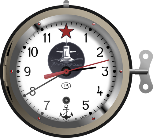 Imagen de vector de reloj submarino nuclear soviético