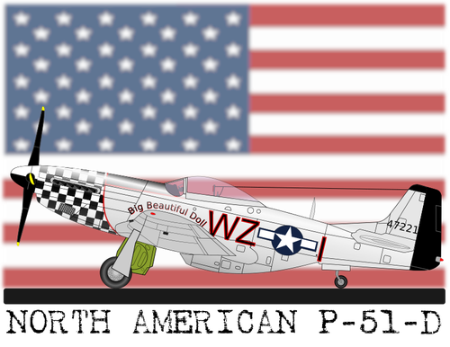 North American P-51-D plan vektor ClipArt