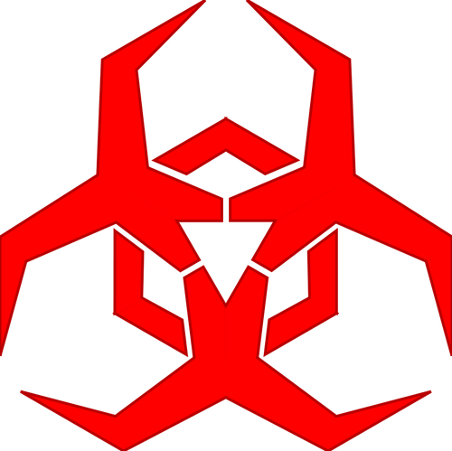 Haittaohjelman varoitussymboli punainen vektorikuva