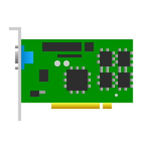 Icono de vector de tarjeta de video PCI