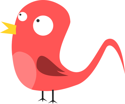 Röd tecknad fågel