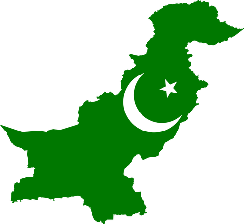 Mapa verde do Paquistão