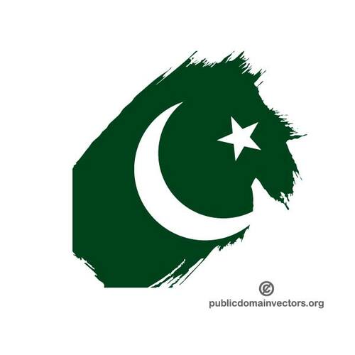 Flagget til Pakistan på hvit bakgrunn