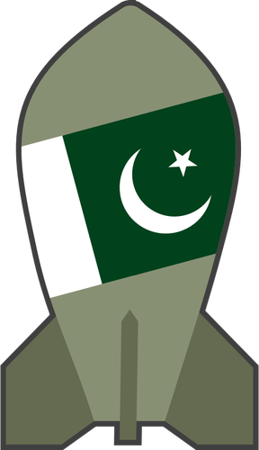 Ilustração em vetor de hipotética bomba nuclear paquistanesa