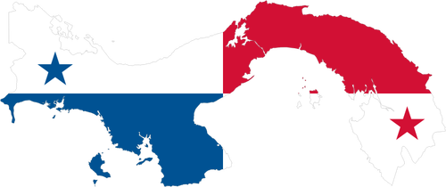 Kaart van Panama met vlag