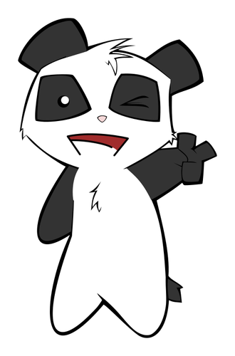 Kreslený panda vektorový obrázek