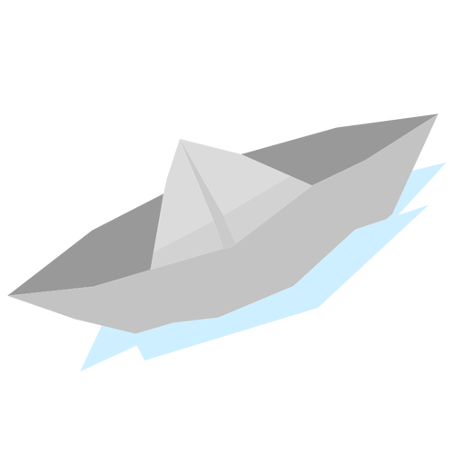 灰色の紙の船