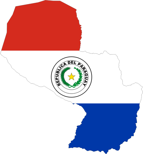 Mapa e bandeira do Paraguai