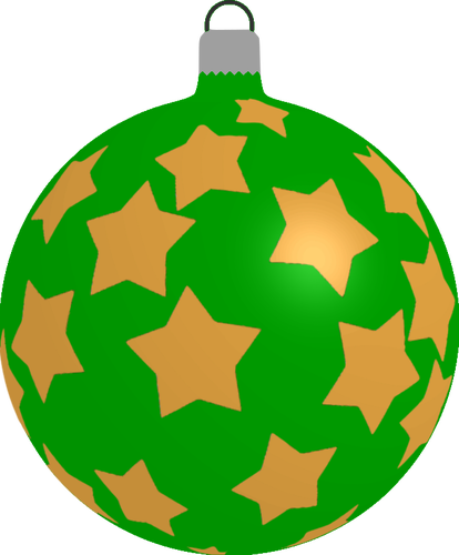 Boule verte avec des étoiles