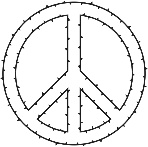 Peace-tecken med törnen