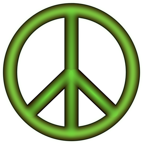 Desenho do símbolo verde paz 3D vetorial