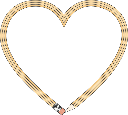 Pensil jantung bingkai