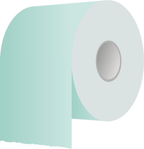 Toilet paper roll in green vector illustration