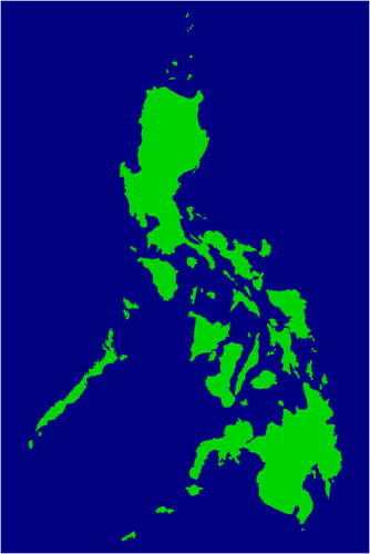 Ilustrasi vektor peta hijau di Filipina