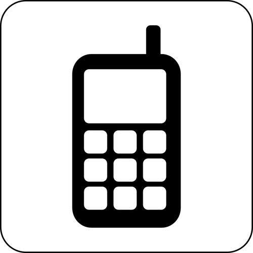גרפיקה וקטורית של טלפון סלולרי שחור ולבן סמל