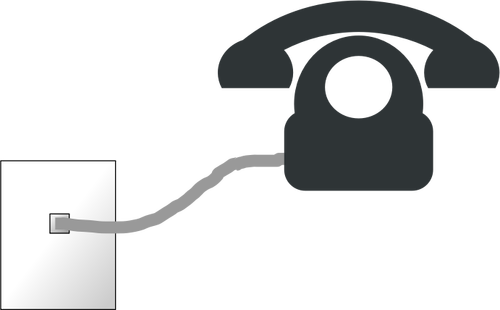 Telefon og kabel til veggen plate vektor image