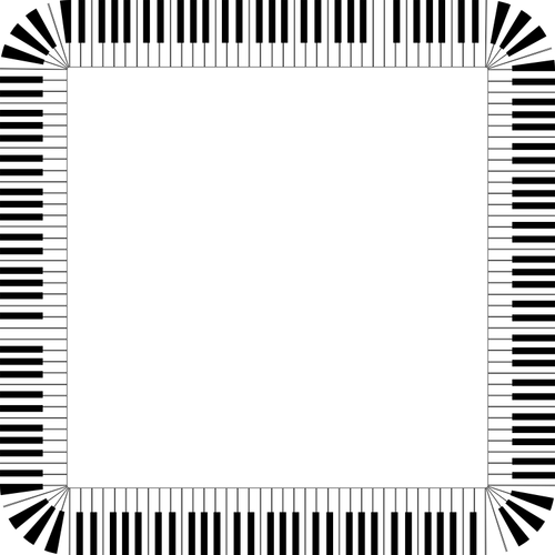 Piano toetsen in een vierkante frame