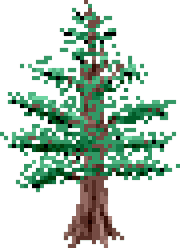 Pixel pine tree image