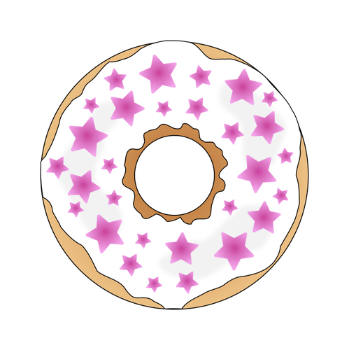 Roze sterren donut