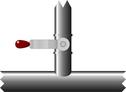 Vektor ClipArt av rör med röda ventilen