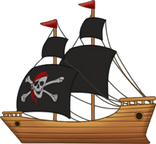 海盗木制帆船船